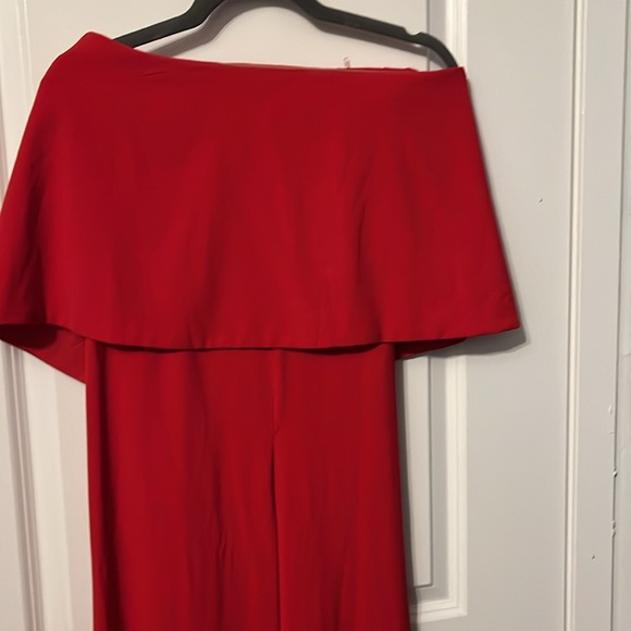 Red strapless jumpsuit - Picture 2 of 5